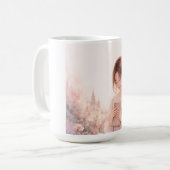Tasse à café esthétique de fille florale rêveuse – (Devant gauche)