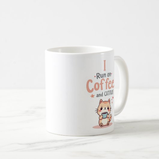 Tasse à café et cattitude drôle de chat (Devant droit)