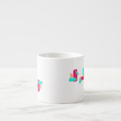 Tasse à café expresso turquoise d'art abstrait (Devant)