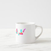 Tasse à café expresso turquoise d'art abstrait (Droite)