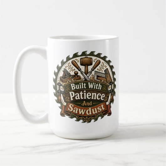 Tasse à café « Fabriqué avec patience et sciure de (Gauche)