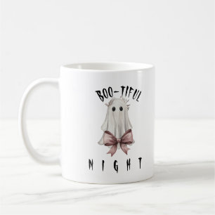 Tasse à café fantôme Halloween Coquette rose