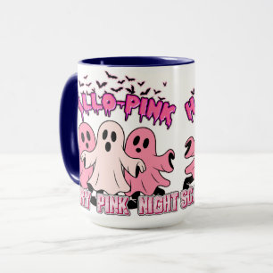 Tasse à café fantôme rose mignonne pour Halloween