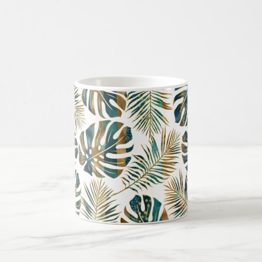 Tasse à café feuille turquoise et dorée (Centre)
