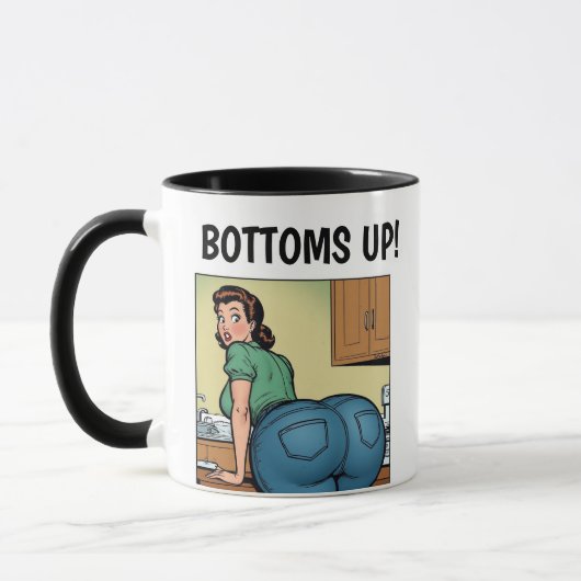 TASSE À CAFE FILLE À GROSSES FESSES À FOND ! (Gauche)