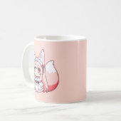 Tasse à café Fille Renard Chibi Rose Pastel (Devant gauche)