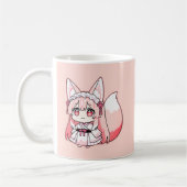 Tasse à café Fille Renard Chibi Rose Pastel (Gauche)