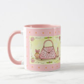 Tasse à café flacon de parfum à sac rose (Gauche)
