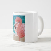 Tasse à café flamingo rose de plage tropicale (Devant droit)