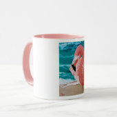 Tasse à café flamingo rose de plage tropicale (Devant gauche)