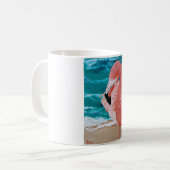 Tasse à café flamingo rose de plage tropicale (Devant gauche)