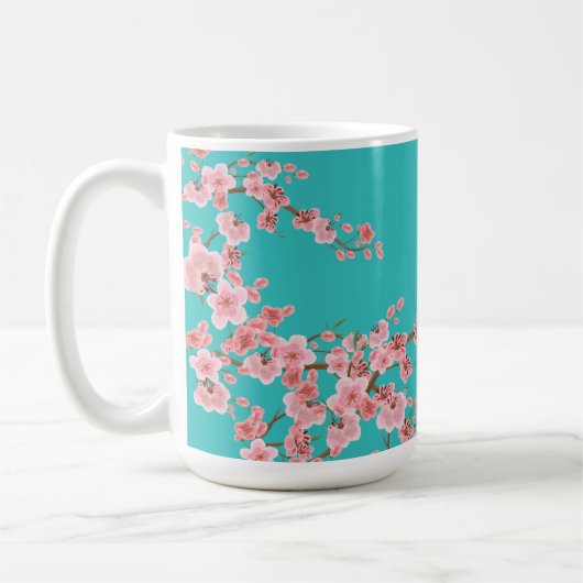 Tasse à café Fleur de cerisier à l'aquarelle (Gauche)