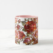 Tasse à café fleur de rose en vitrail (Centre)