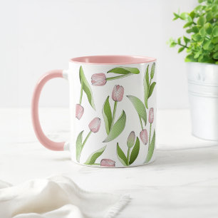 Tasse à café Fleur de Tulipe Rose Botanique Modern