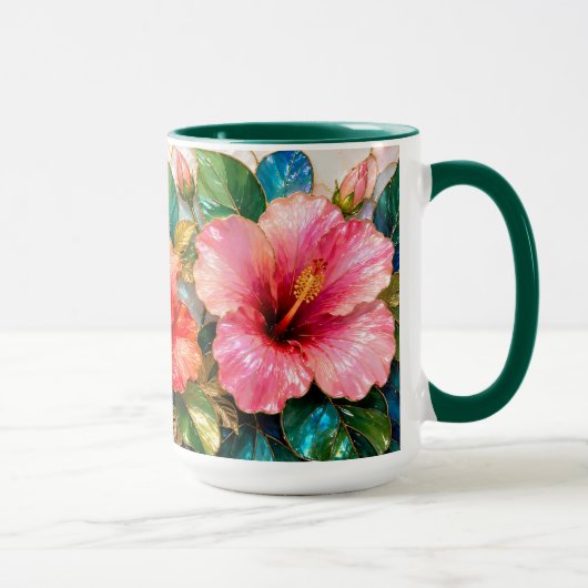Tasse à café Fleur d'Hibiscus Rose Tropical (Droite)