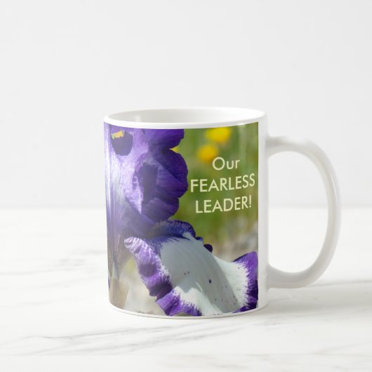 TASSE À CAFE FLEUR D'IRIS VIOLET NOTRE DIRIGEANTE  (Droite)