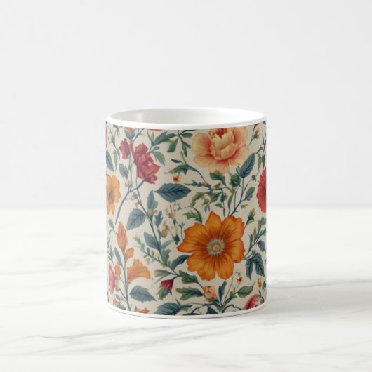 tasse à café fleurie (Centre)