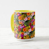 TASSE À CAFE FLEURIE ET COLORÉE (Devant gauche)