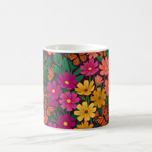 Tasse à café Fleurs Cosmos Bohème Abstraite