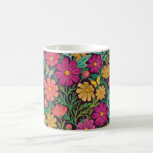 Tasse à café Fleurs de Cosmos papillons Abstraits