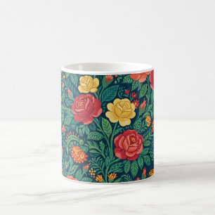 Tasse à café Fleurs Indiennes Abstraites Papillons