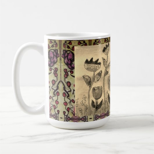 Tasse à café - Fleurs ondulées (Gauche)