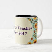 Tasse à café floral à deux tons personnalisable (Devant droit)