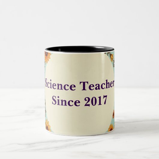 Tasse à café floral à deux tons personnalisable (Centre)