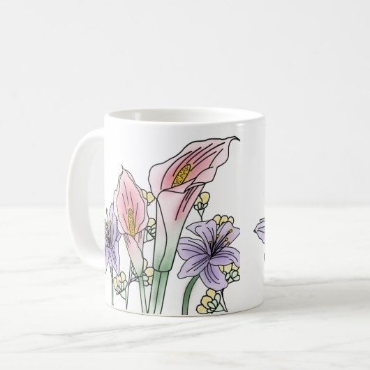 Tasse à café florale (Devant gauche)