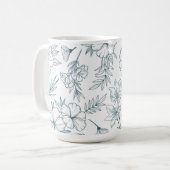 Tasse à café florale 15oz (Devant gauche)