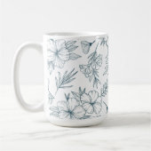 Tasse à café florale 15oz (Gauche)