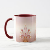 Tasse à café florale aux feuilles dorées roses (Gauche)