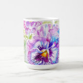 Tasse à café florale aux pensées violettes peintes (Centre)