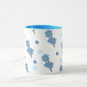Tasse à café florale blanche et bleue (Centre)