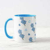 Tasse à café florale blanche et bleue (Gauche)