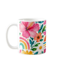 Tasse à café florale bohème colorée - Abstrait vib