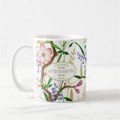 Tasse à café florale de style victorien avec votre (Gauche)