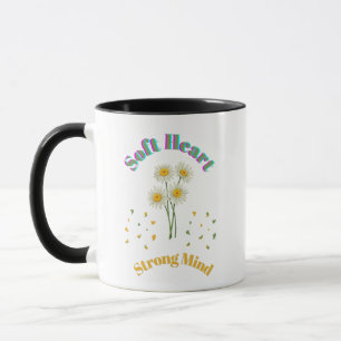 Tasse à café florale Doux cœur esprit fort