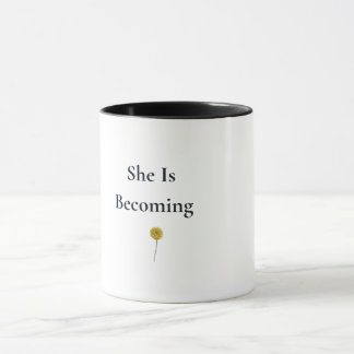 Tasse à café florale « Elle est en devenir »