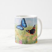 Tasse à café florale et papillon (Devant droit)