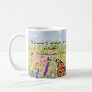 Tasse à café florale et papillon