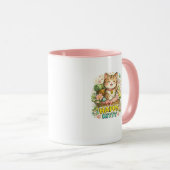 Tasse à café florale mignonne Happy Kitty (Devant droit)