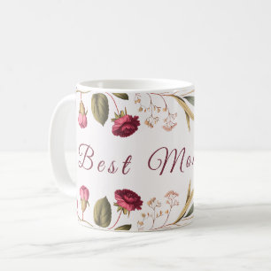 Tasse à café florale pour la meilleure maman du mo