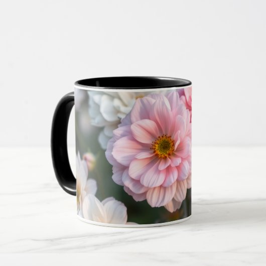 Tasse à café florale rose (Devant gauche)
