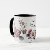 Tasse à café florale rose blanc (Devant gauche)