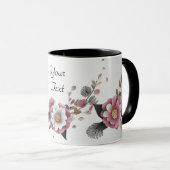 Tasse à café florale rose blanc (Devant droit)