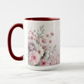 Tasse à café florale rose blanc moderne (Gauche)
