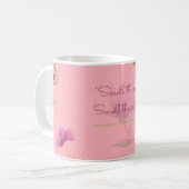 Tasse à café florale rose corail | (Devant gauche)