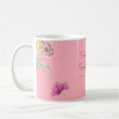 Tasse à café florale rose corail | (Gauche)