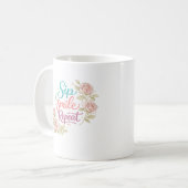 Tasse à café florale Sip Smile Repeat (Devant gauche)